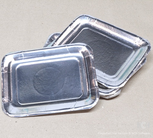 Platos Rectangulares Plateado - Liviano