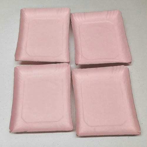 Bandejas Rectangulares Cartón con papel ambos lados rosa - Standard