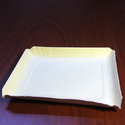 Bandejas Rectangulares Cartón blanco con papel etiqueta 90gr - Pesada